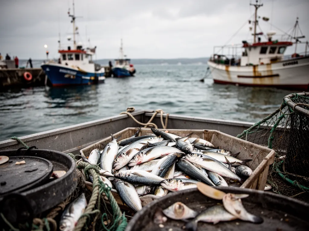 Pêcheur du bord sur une côte rocheuse française au lever du jour, canne pliée face à la mer