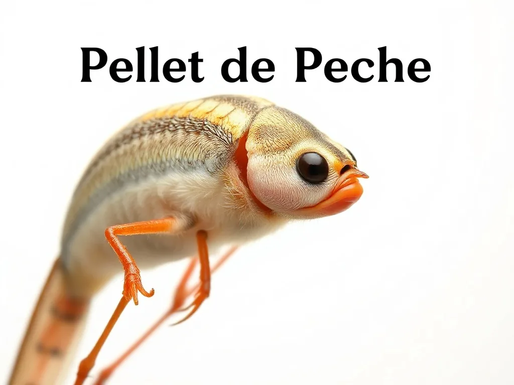 Assortiment de pellets extrudés, percés et halibut sur une table de montage, à côté d’un hair rig et d’un émerillon